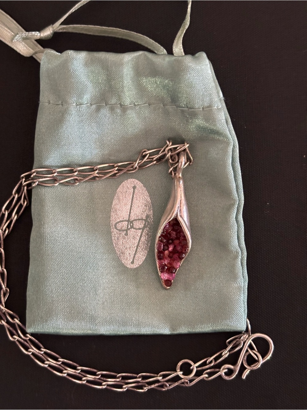 Silver Flower Pendant Necklace w/ 18” chain